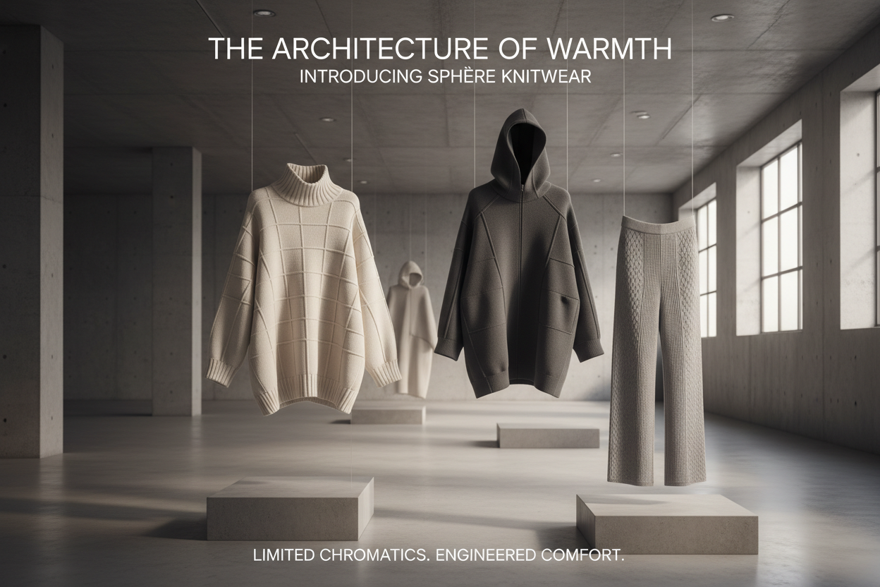 The Architecture of Warmth: Introducing Sphère Knitwear Tagline: Limited Chromatics. Engineered Comfort.